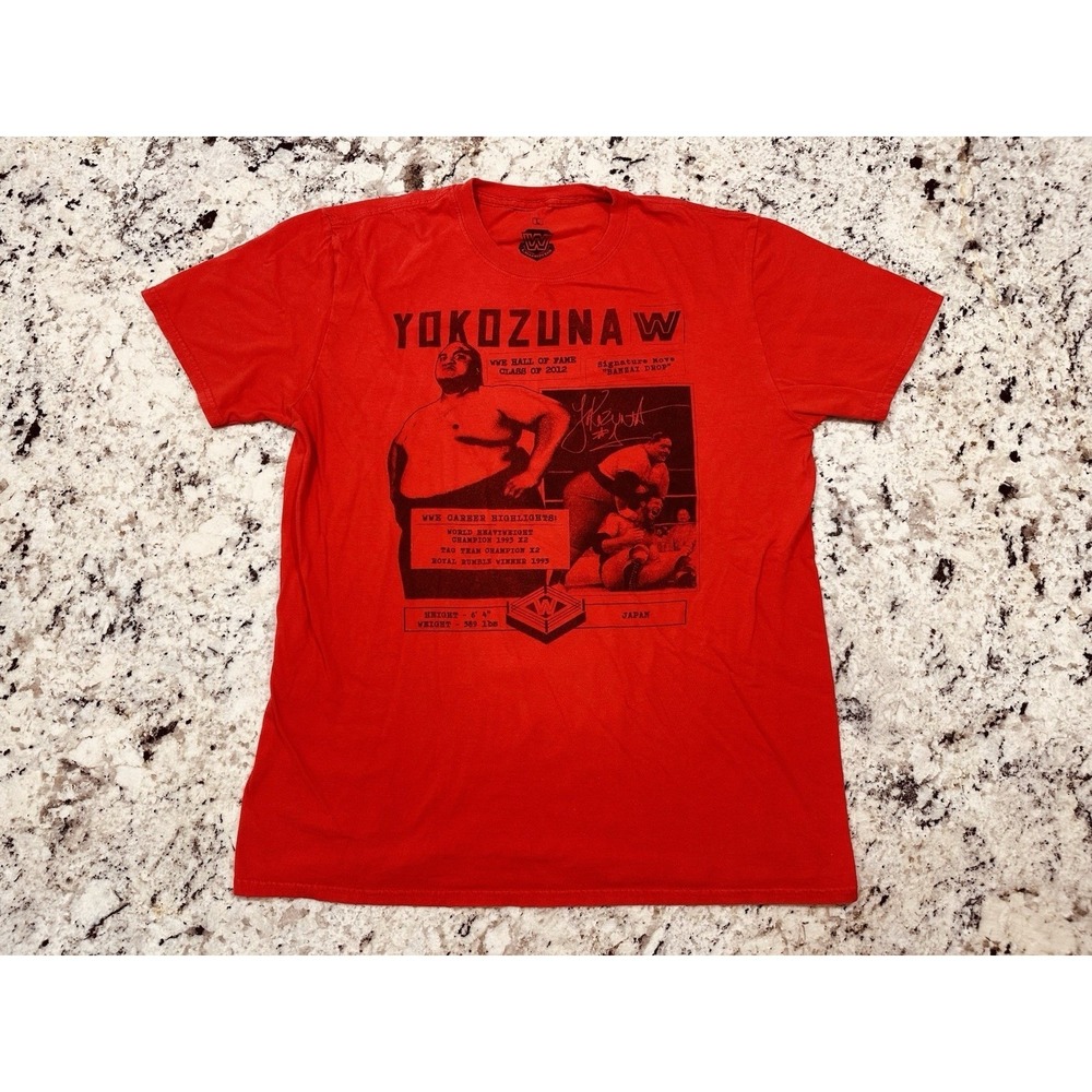 Yokozuna Fanzine Graphic T-Shirt WWE Legends Hall Of Fame Mens Size L
